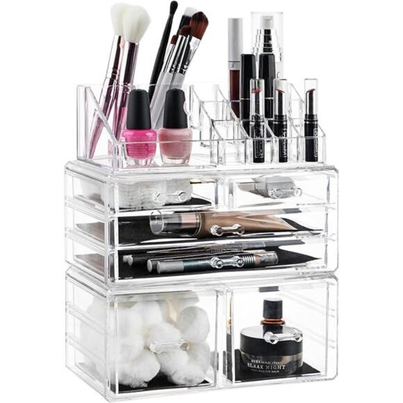 Masirs Clear Cosmetic Storage Organizer, Classy Design, Versatile, Simplifies - Picture 6 of 6